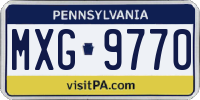 PA license plate MXG9770