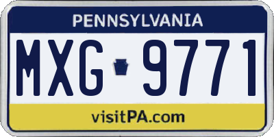 PA license plate MXG9771