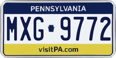 PA license plate MXG9772