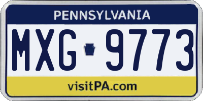 PA license plate MXG9773