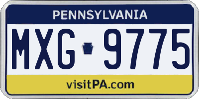 PA license plate MXG9775