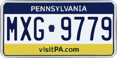 PA license plate MXG9779