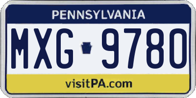 PA license plate MXG9780