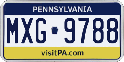 PA license plate MXG9788