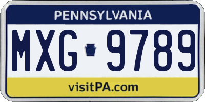 PA license plate MXG9789