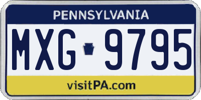 PA license plate MXG9795