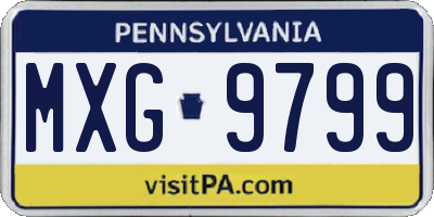 PA license plate MXG9799