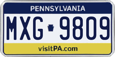 PA license plate MXG9809
