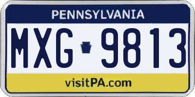 PA license plate MXG9813