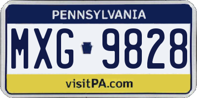 PA license plate MXG9828