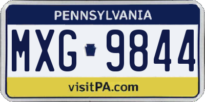 PA license plate MXG9844
