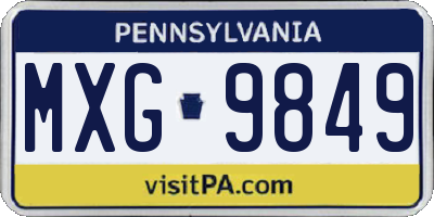 PA license plate MXG9849