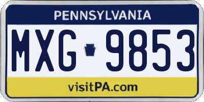 PA license plate MXG9853