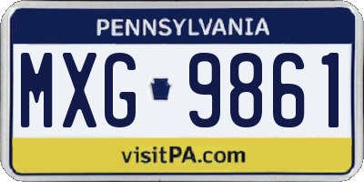 PA license plate MXG9861
