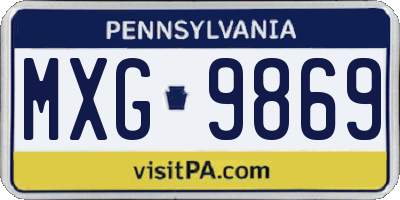 PA license plate MXG9869