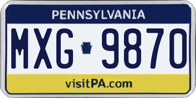 PA license plate MXG9870