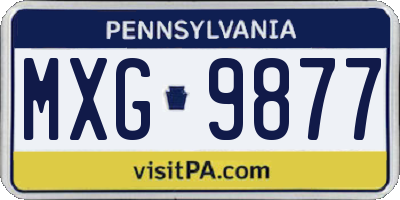 PA license plate MXG9877