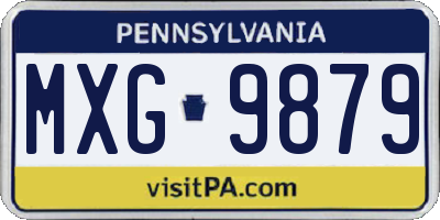 PA license plate MXG9879