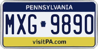 PA license plate MXG9890
