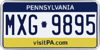 PA license plate MXG9895