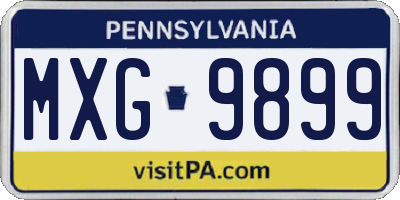PA license plate MXG9899