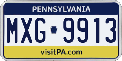 PA license plate MXG9913