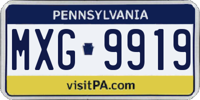 PA license plate MXG9919