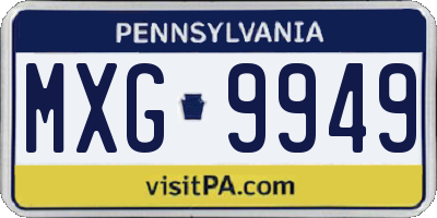 PA license plate MXG9949