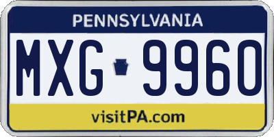 PA license plate MXG9960