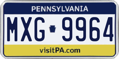 PA license plate MXG9964