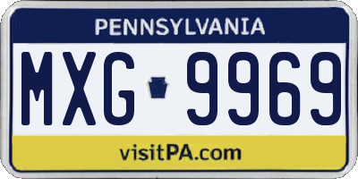 PA license plate MXG9969