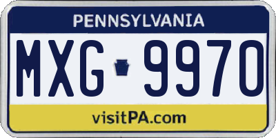 PA license plate MXG9970