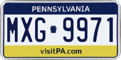 PA license plate MXG9971