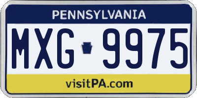 PA license plate MXG9975