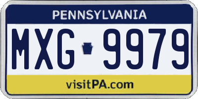 PA license plate MXG9979