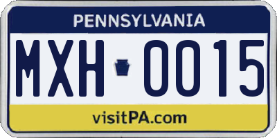 PA license plate MXH0015