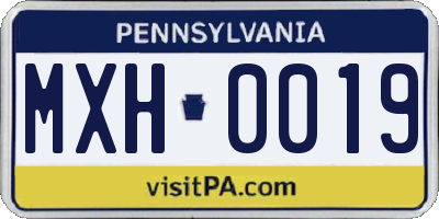 PA license plate MXH0019