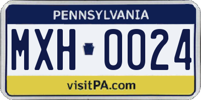 PA license plate MXH0024