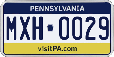 PA license plate MXH0029