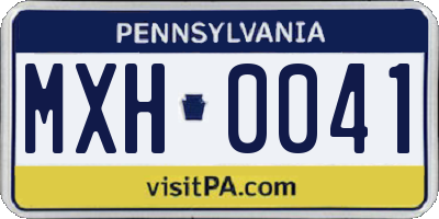 PA license plate MXH0041