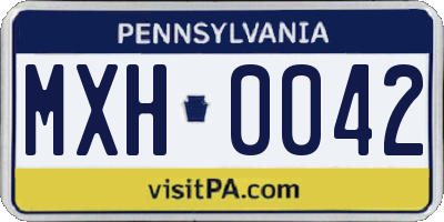 PA license plate MXH0042