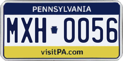 PA license plate MXH0056