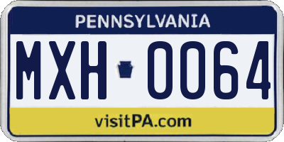 PA license plate MXH0064