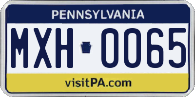 PA license plate MXH0065