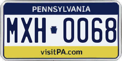 PA license plate MXH0068