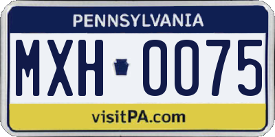 PA license plate MXH0075