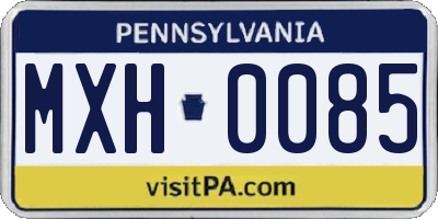 PA license plate MXH0085