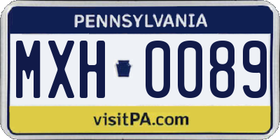 PA license plate MXH0089