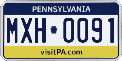 PA license plate MXH0091