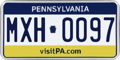 PA license plate MXH0097